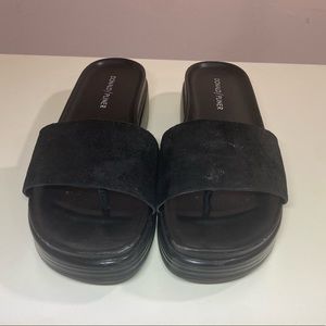 Donald J Pliner Fiji Suede Slide Sandal Black